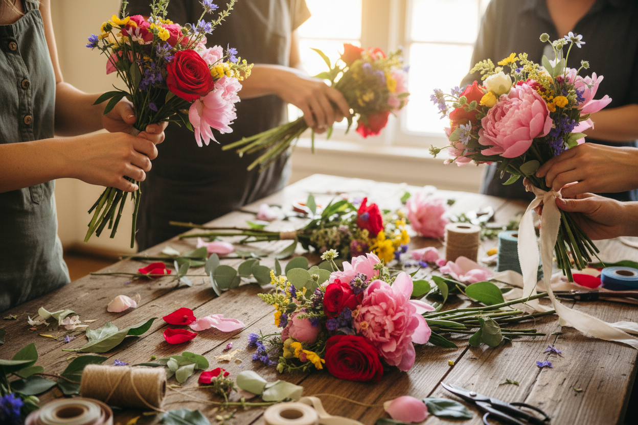 make it with a focus on their hands, maybe not showing faces